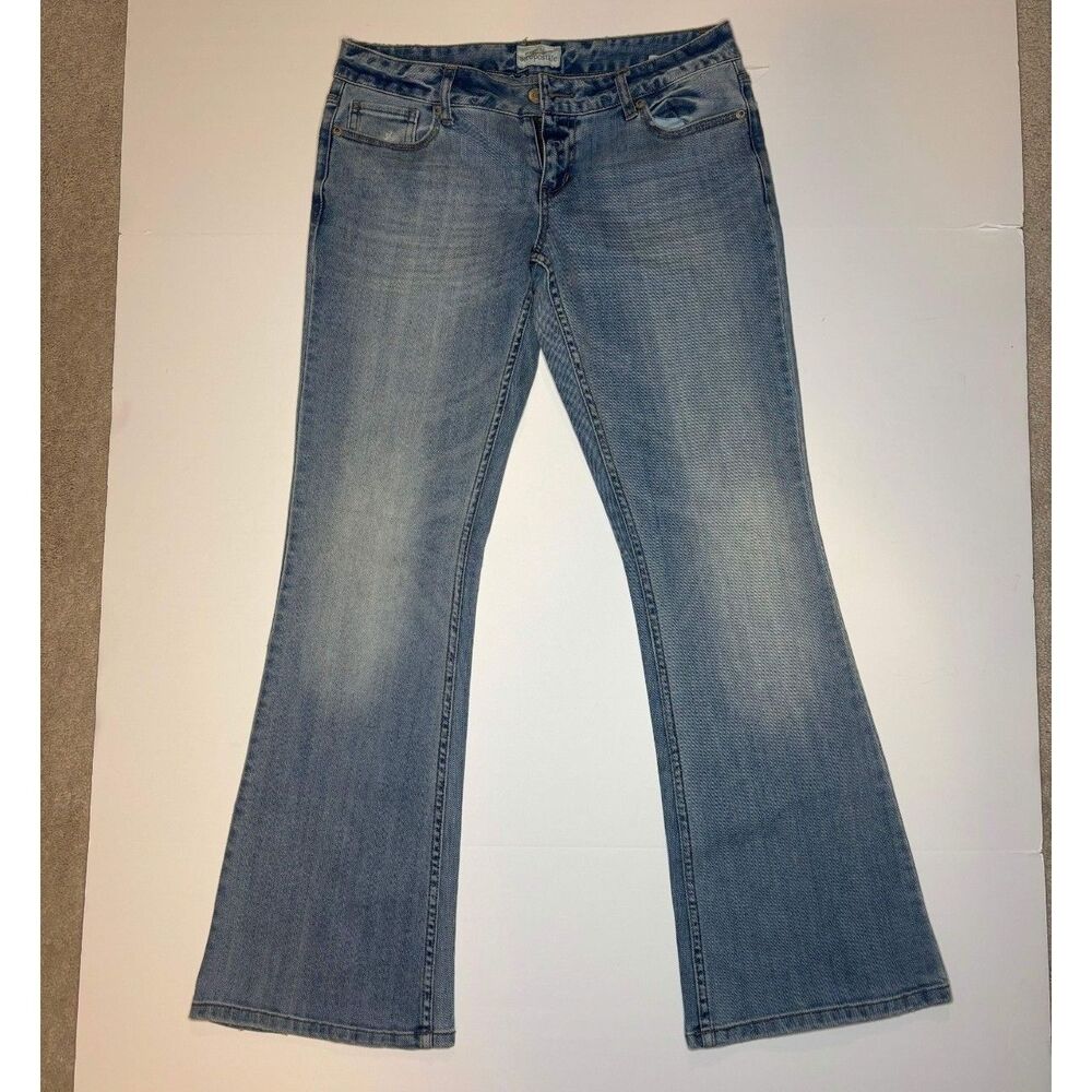 Aeropostale Low Rise Stretch Flare Blue Denim Jean Womens